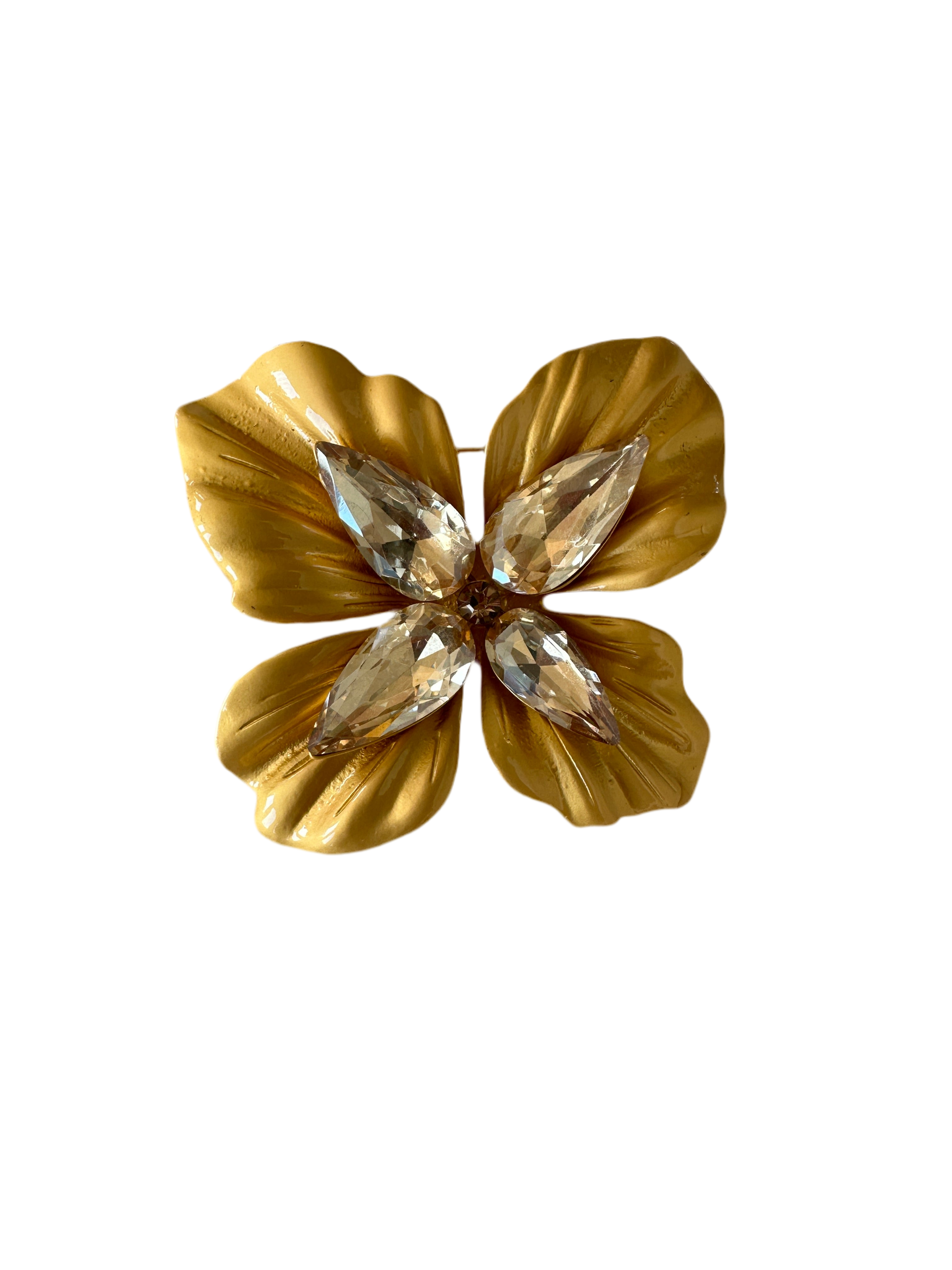 FUN DIAMANTE FLOWER BROOCH