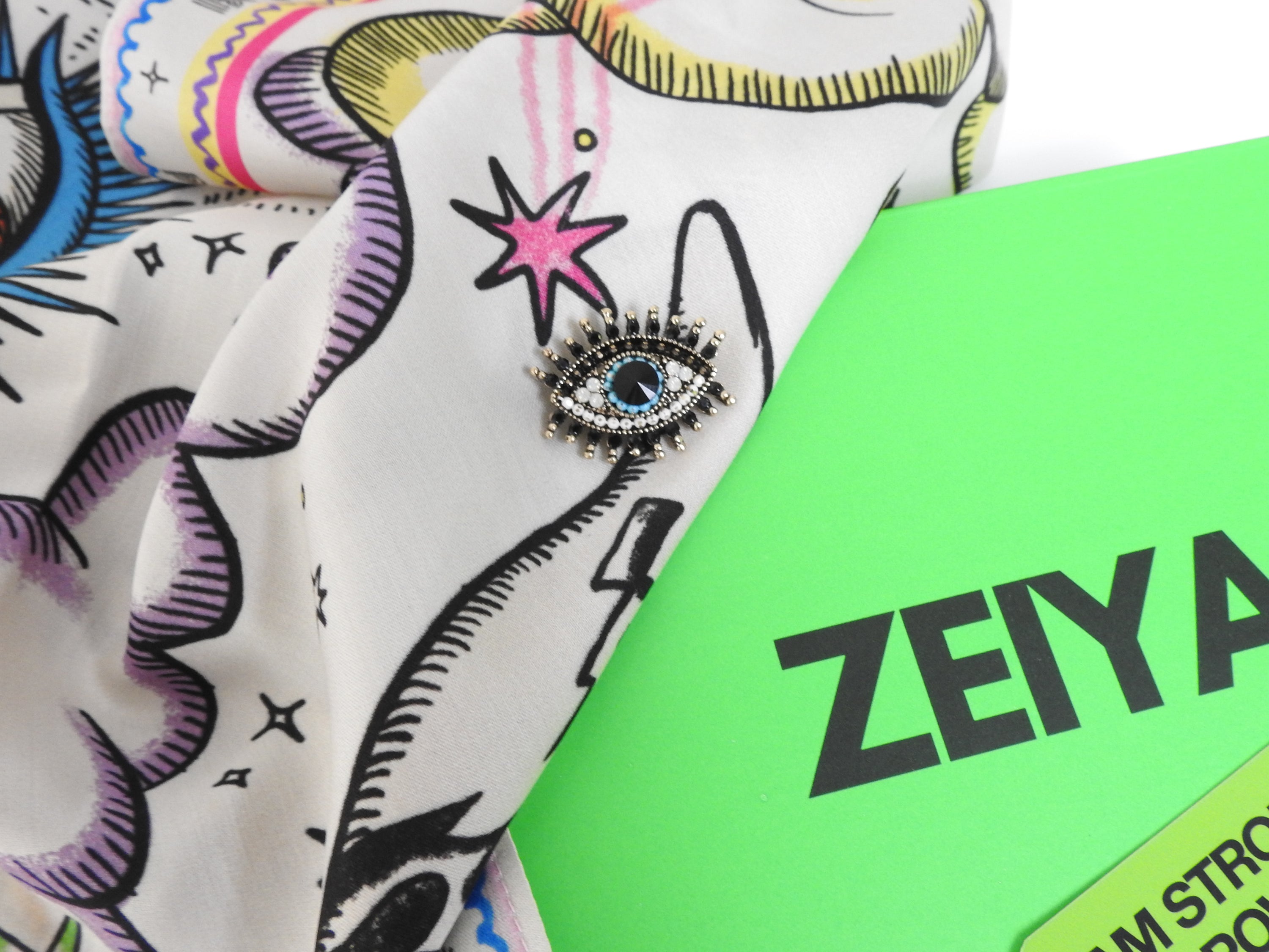 ENLIGHTENMENT HEAD SCARF & EVIL EYE BROOCH