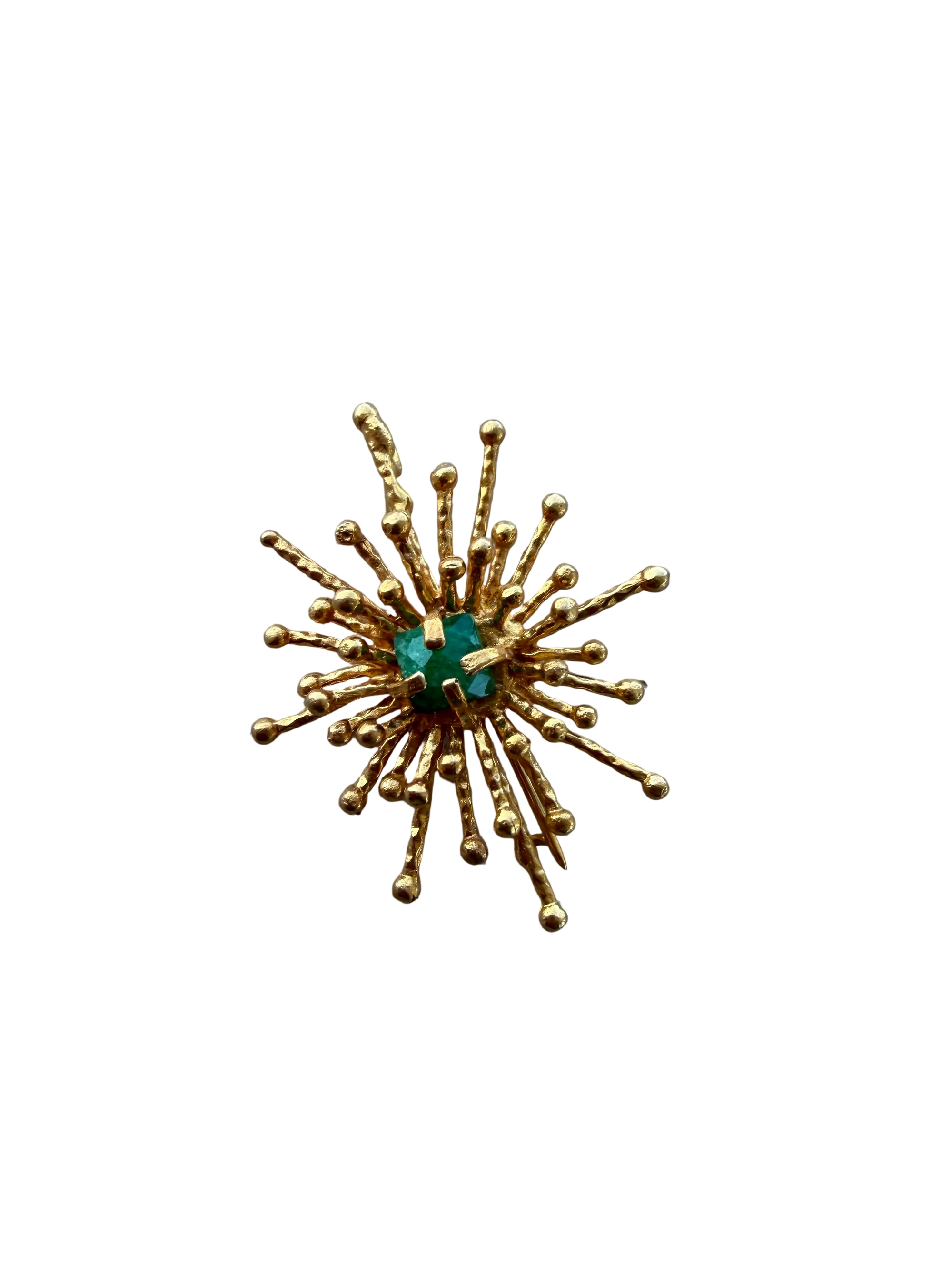 GREEN STARBURST BROOCH