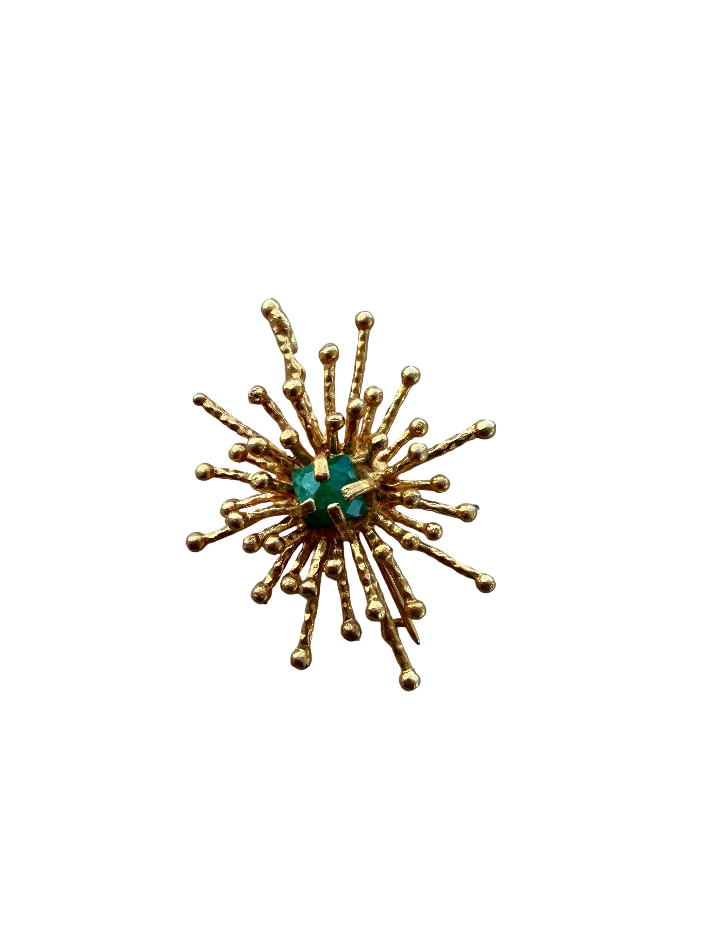 GREEN STARBURST BROOCH