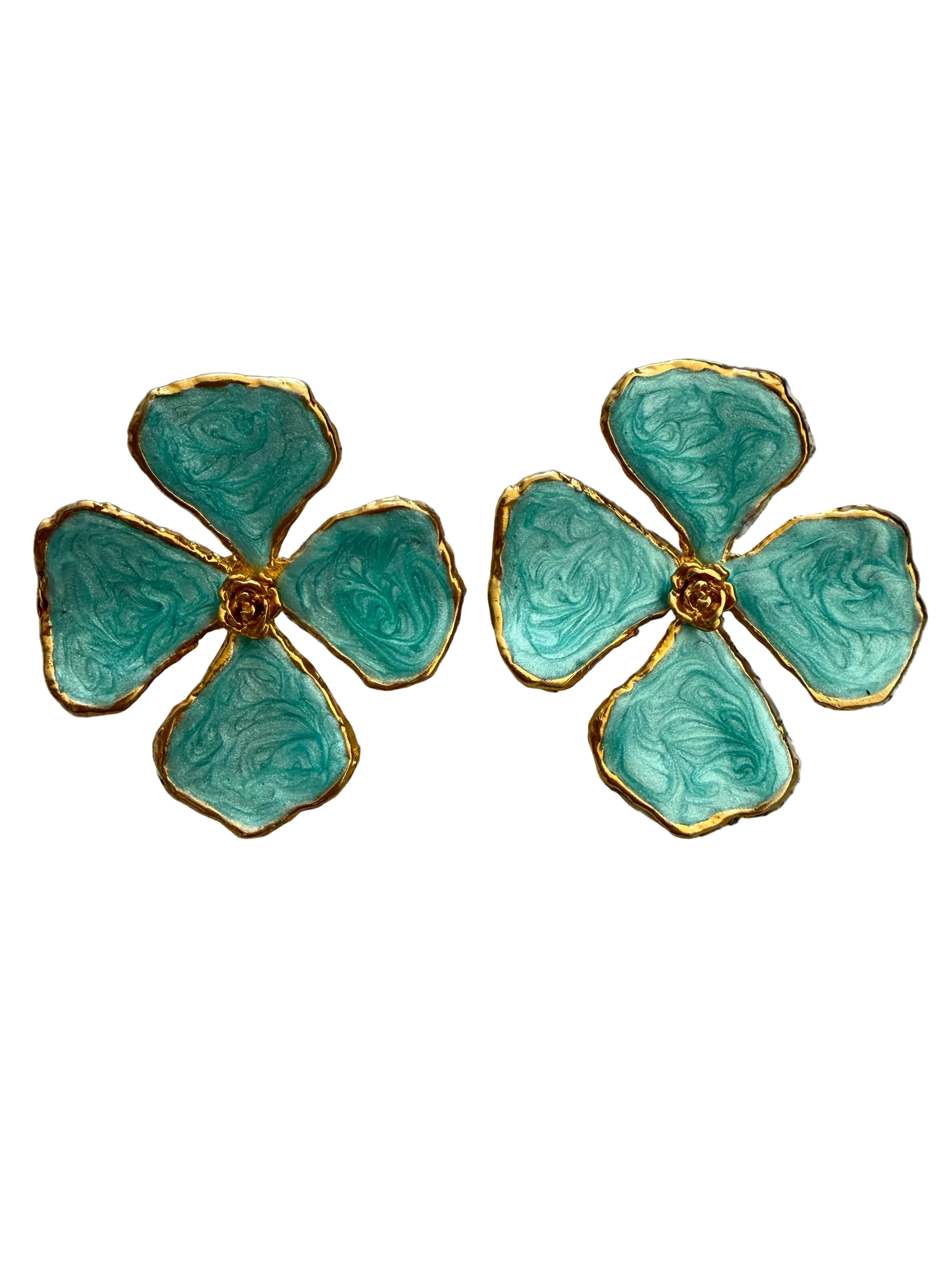 BEAUTIFUL BLUE FLOWER EARRINGS