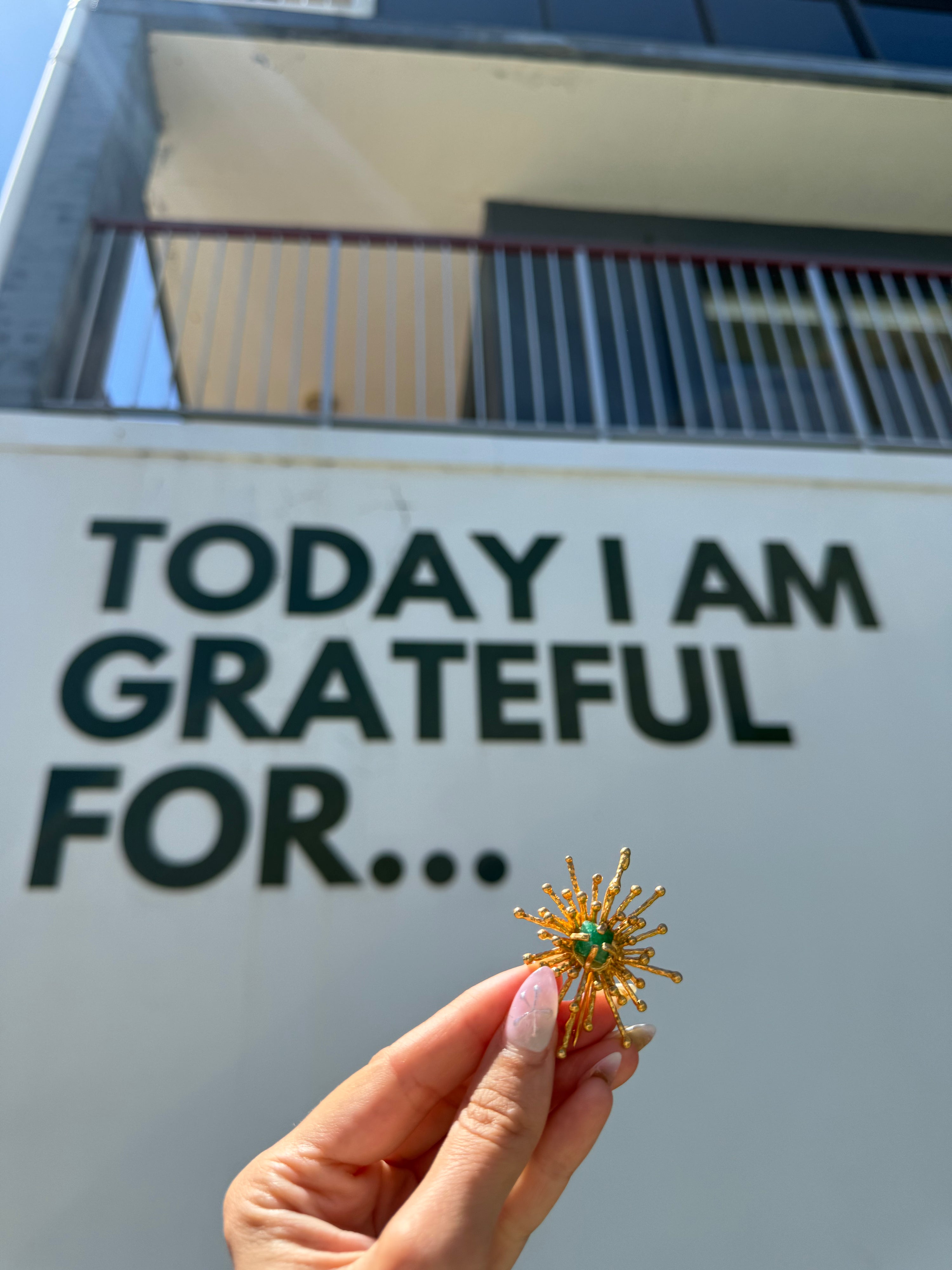 GREEN STARBURST BROOCH